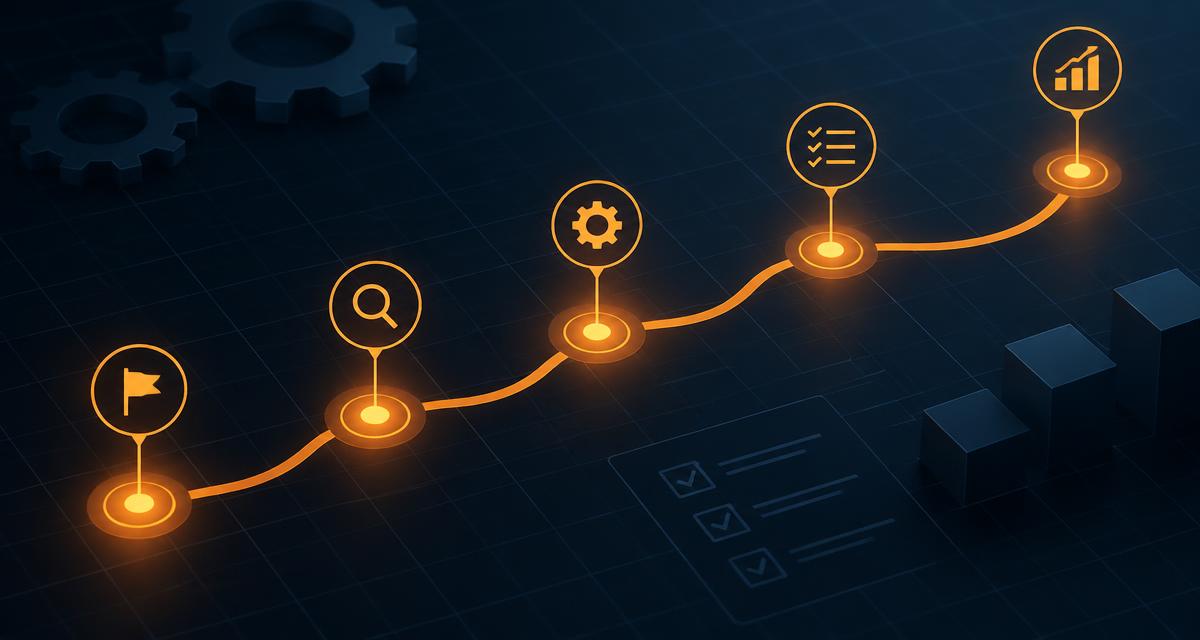 Roadmap graphic with five milestones for deploying AI